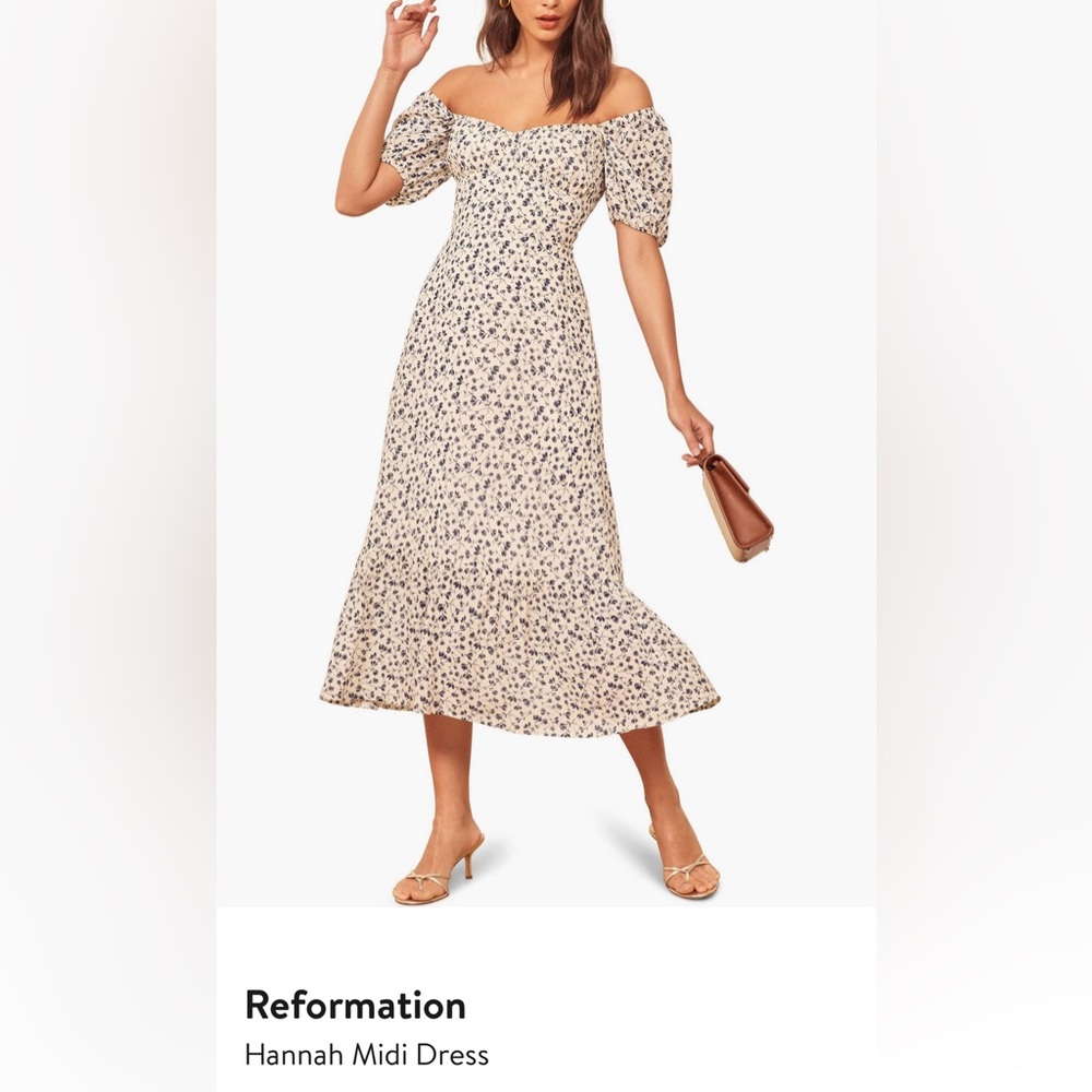 Reformation Hannah Midi
Dress MYKONOS SIZE 10